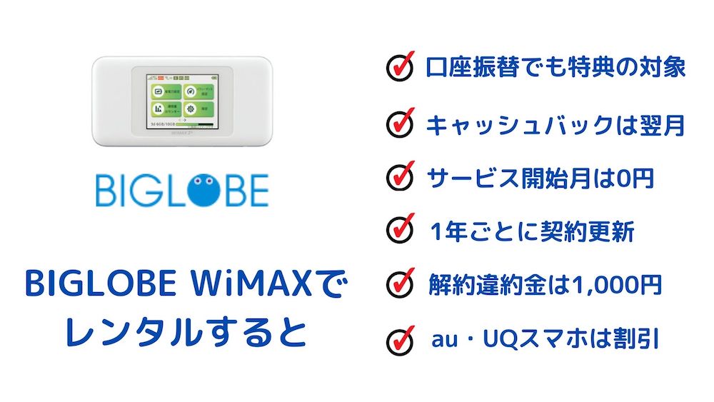 BIGLOBE WiMAXの特徴